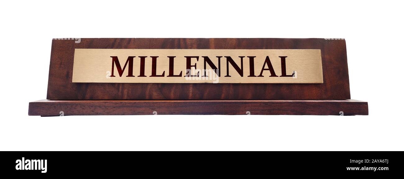 Millennial name plate Stock Photo