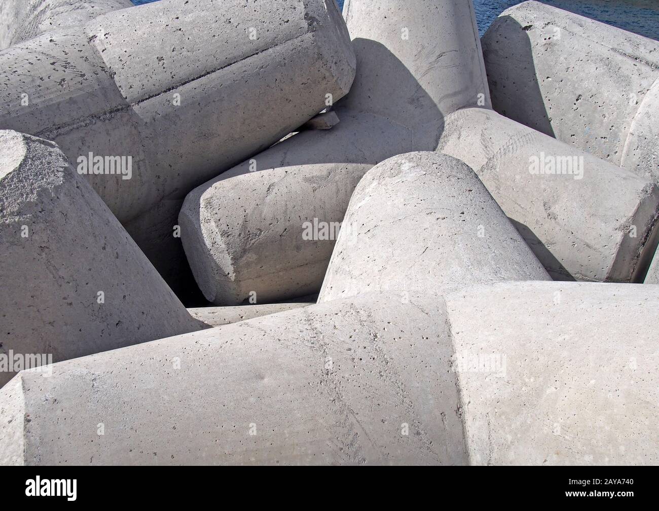 concrete interlocking tetrapods used to prevent coastal erosion placed ...