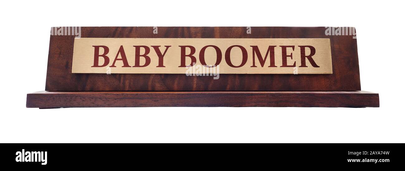 Baby Boomer name plate Stock Photo