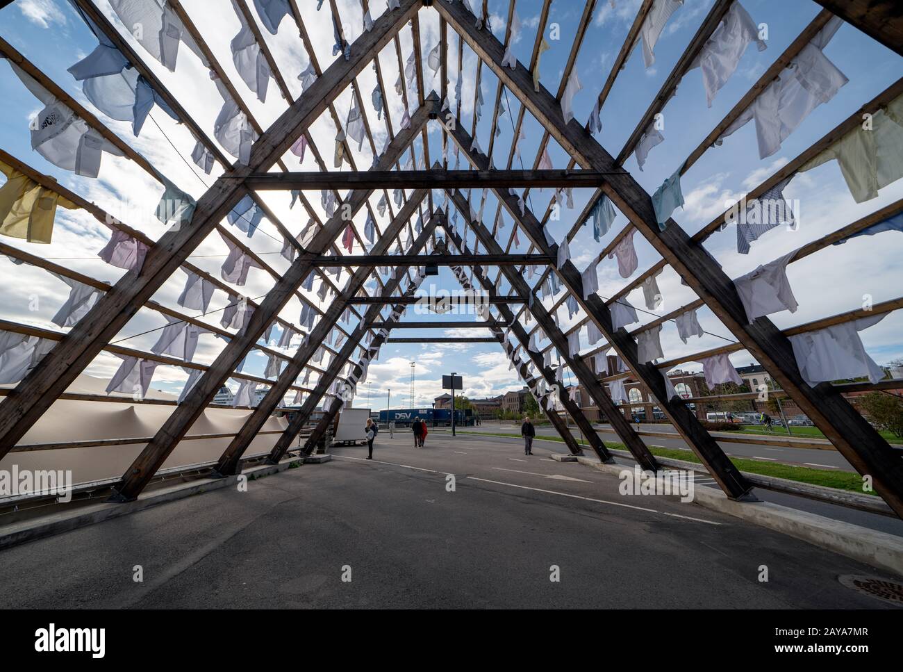 Harbour promenade fish rack Stock Photo Alamy