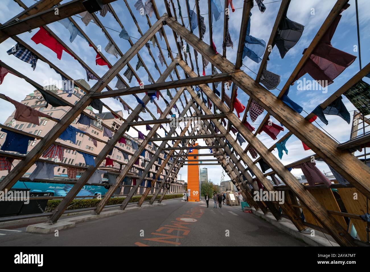 Harbour promenade fish rack Stock Photo Alamy