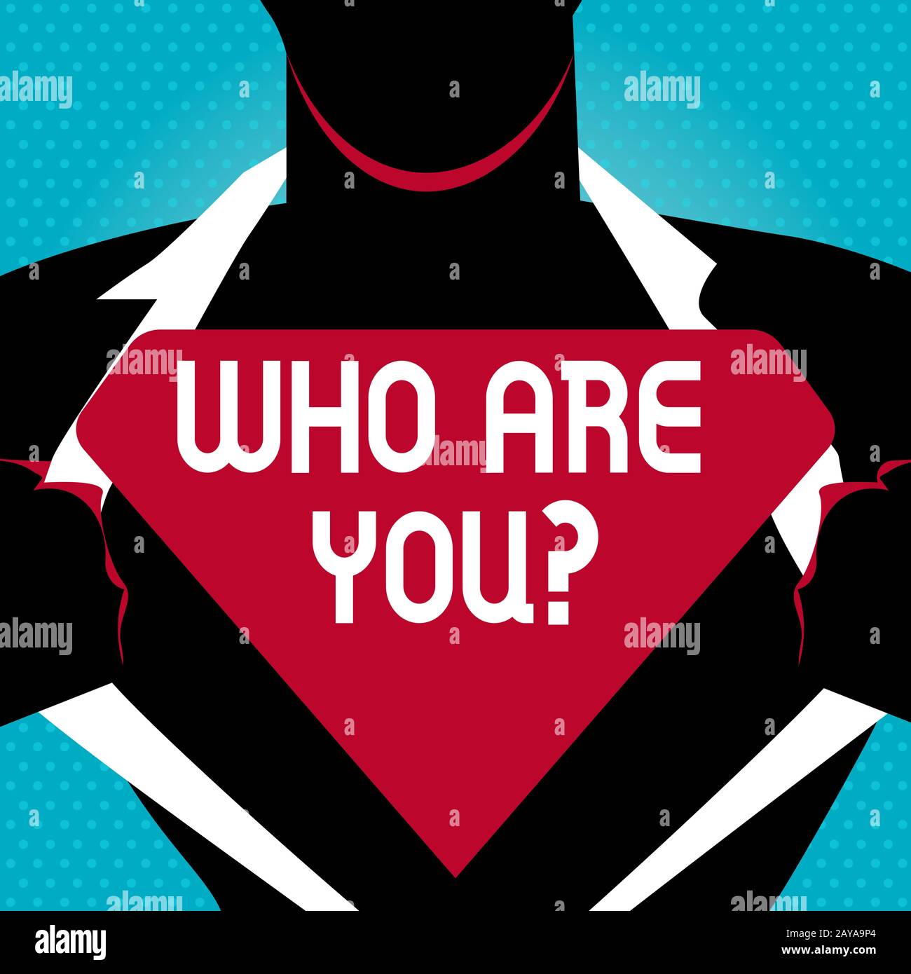 Text sign showing Who Are You question. Conceptual photo asking about demonstrating identity or demonstratingal information Man Stock Photo