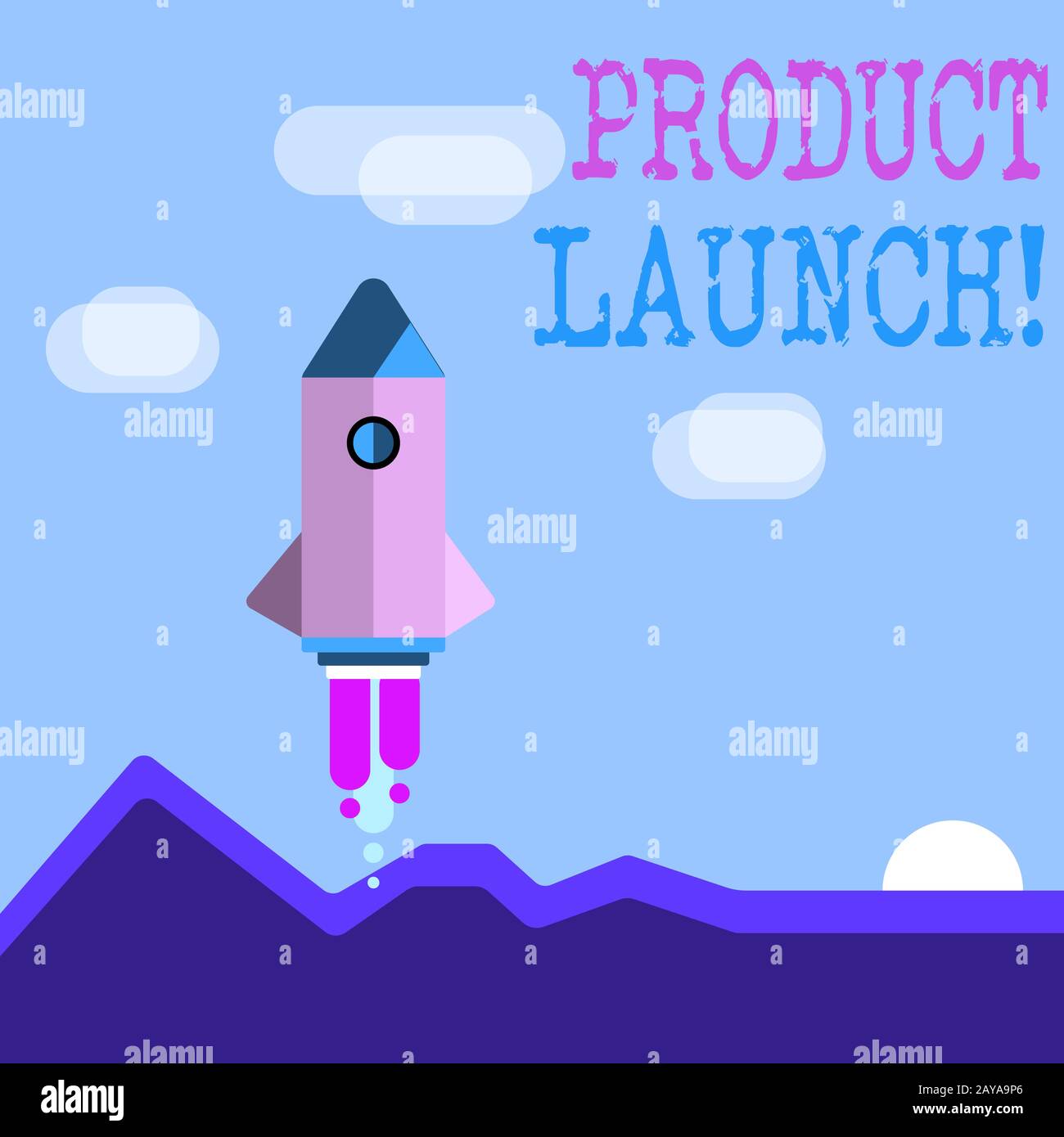 Word writing text Product Launch. Business concept for when company decides to release new product in market Colorful Spacecraft Stock Photo