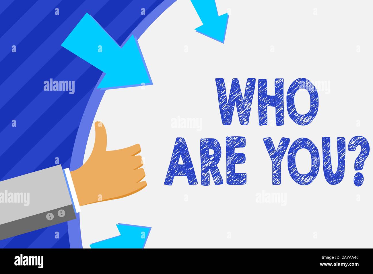 Conceptual hand writing showing Who Are You Question. Business photo showcasing asking about someone identity or demonstratingal Stock Photo