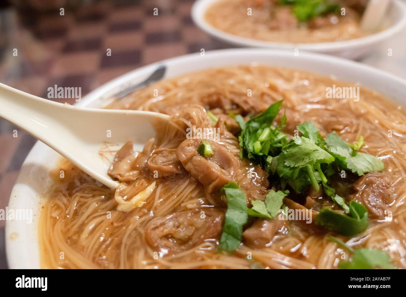 thin noodles with pork intestine Stock Photo Alamy