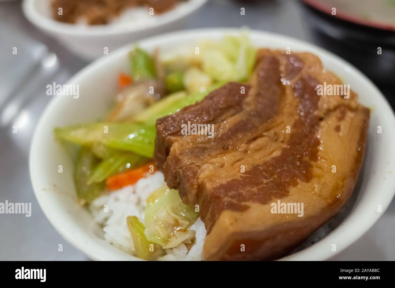 Stew Pork Rice soy-stewed pork with rice Stock Photo - Alamy