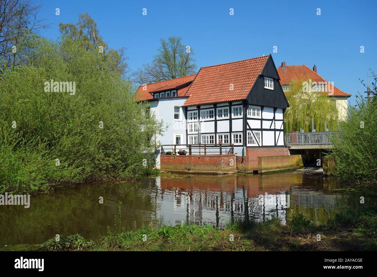 Watermill on Vechtaer Moorbach Stock Photo