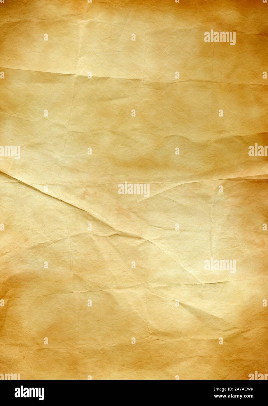 Old brown crumpled paper texture background Stock Photo