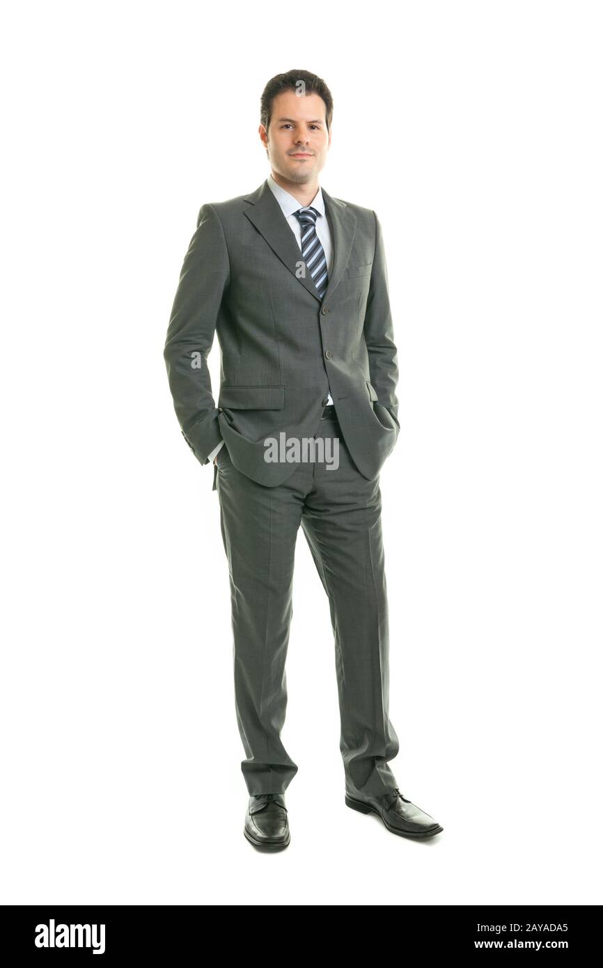 Businessman isolated on white background Stock Photo - Alamy