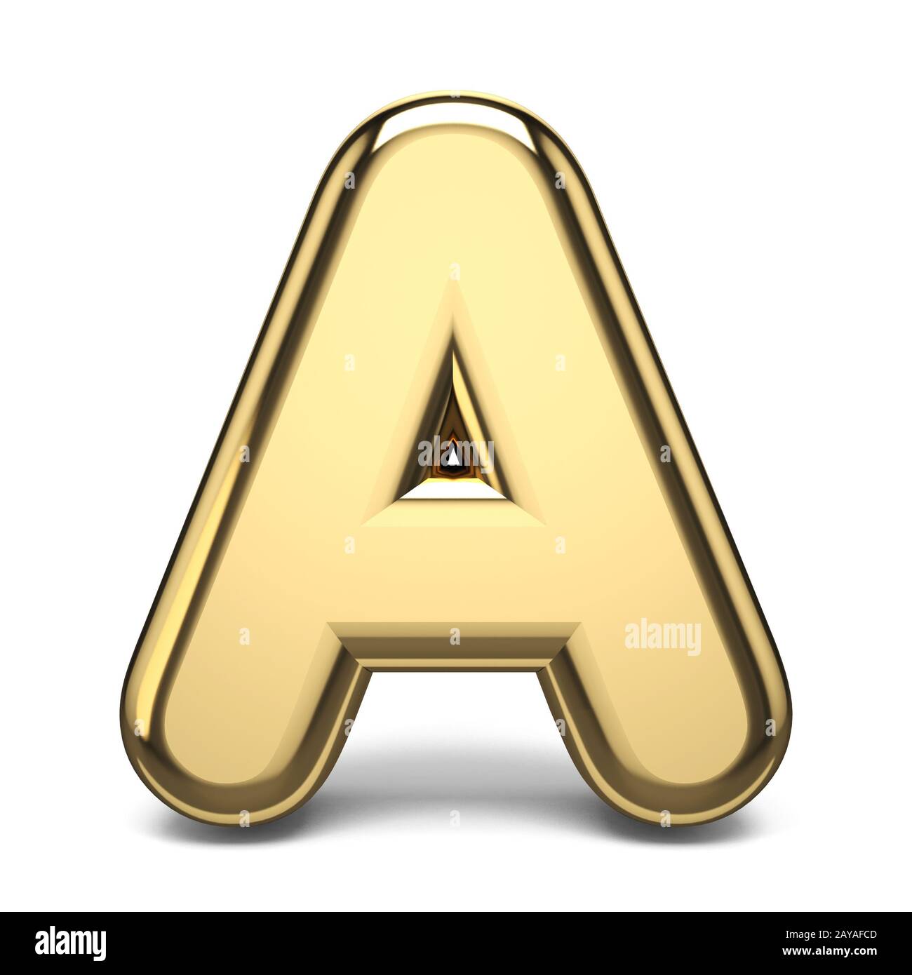 Golden font letter A 3D Stock Photo - Alamy