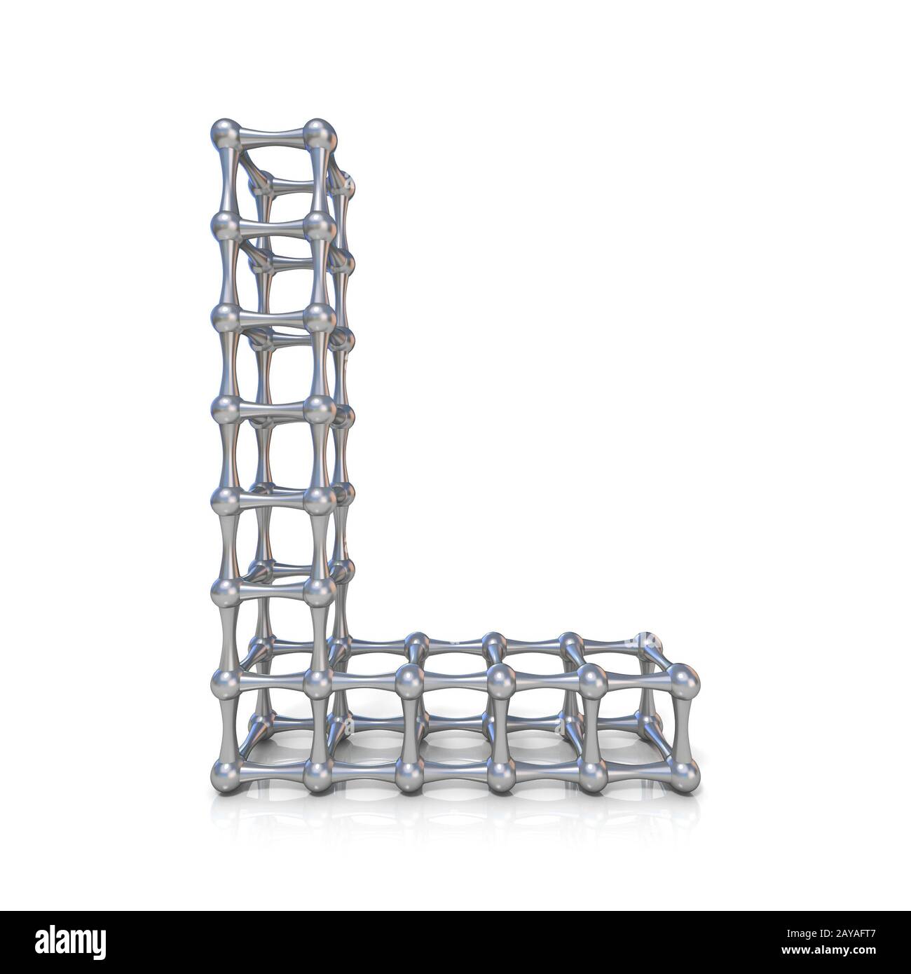Metal lattice font letter L 3D Stock Photo - Alamy