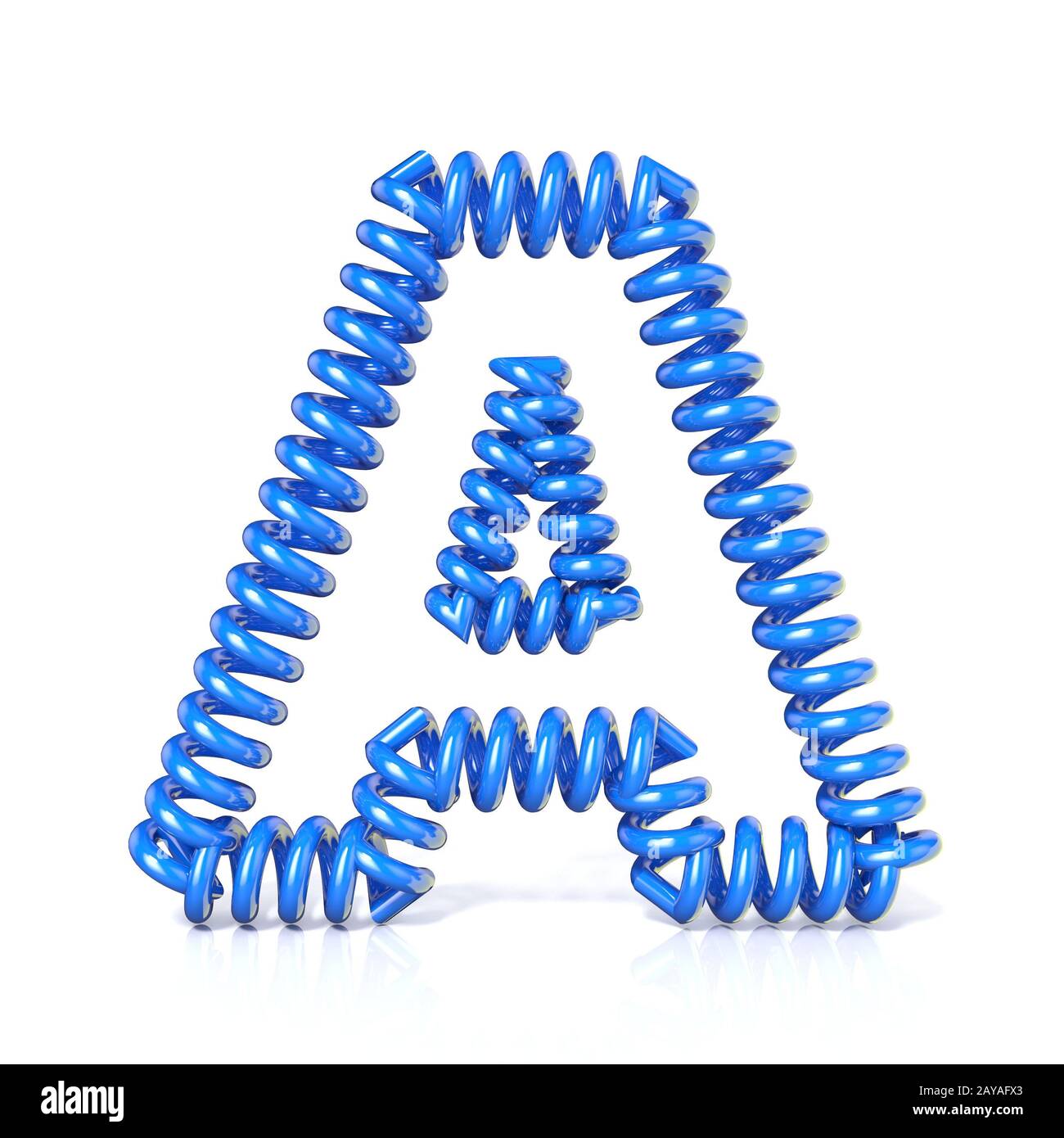 Spring, spiral cable font collection letter A. 3D Stock Photo Alamy