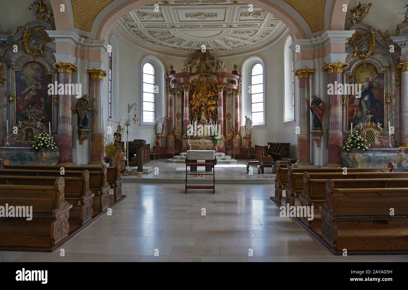 altar, church, swabian alps, germany Stock Photo