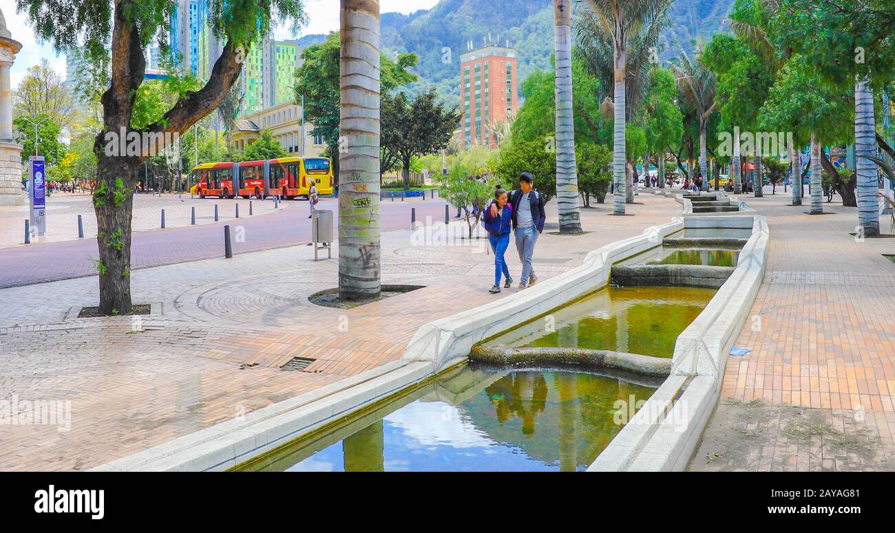 Bogota walking in periodista park Stock Photo