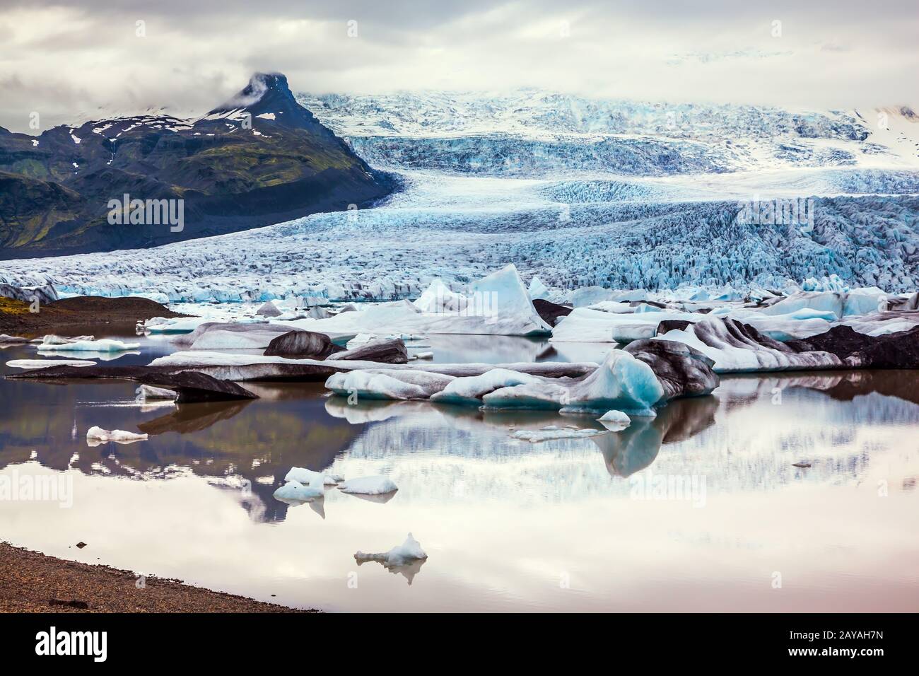 Glacier provides water Ice Lagoon Jokulsarlon Stock Photo