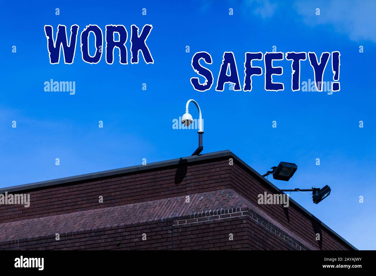 Writing note showing Work Safety. Business photo showcasing policies and procedures in place to ensure health of employees. Stock Photo
