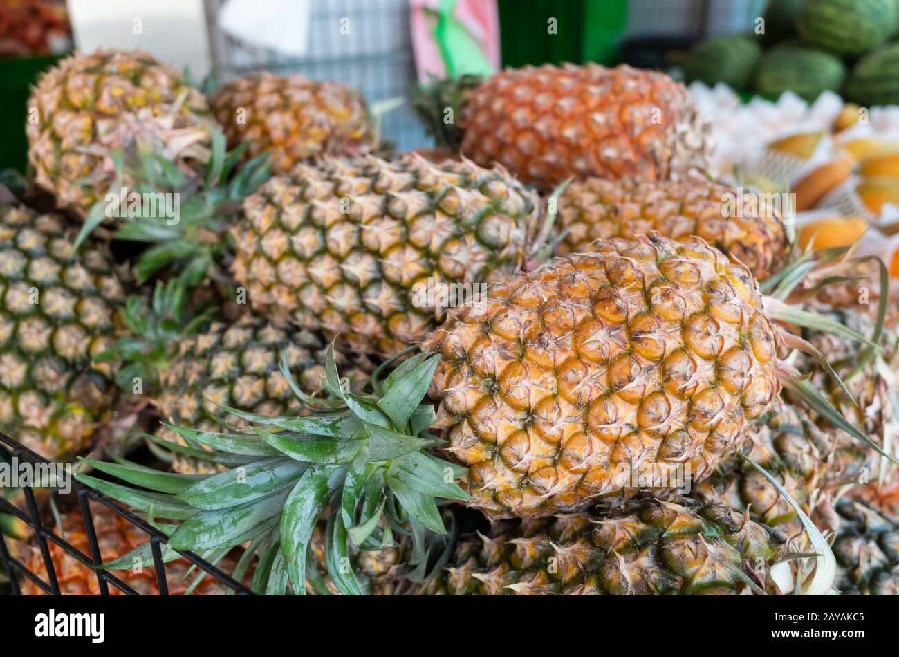 group of pineapple fruit Stock Photo Alamy