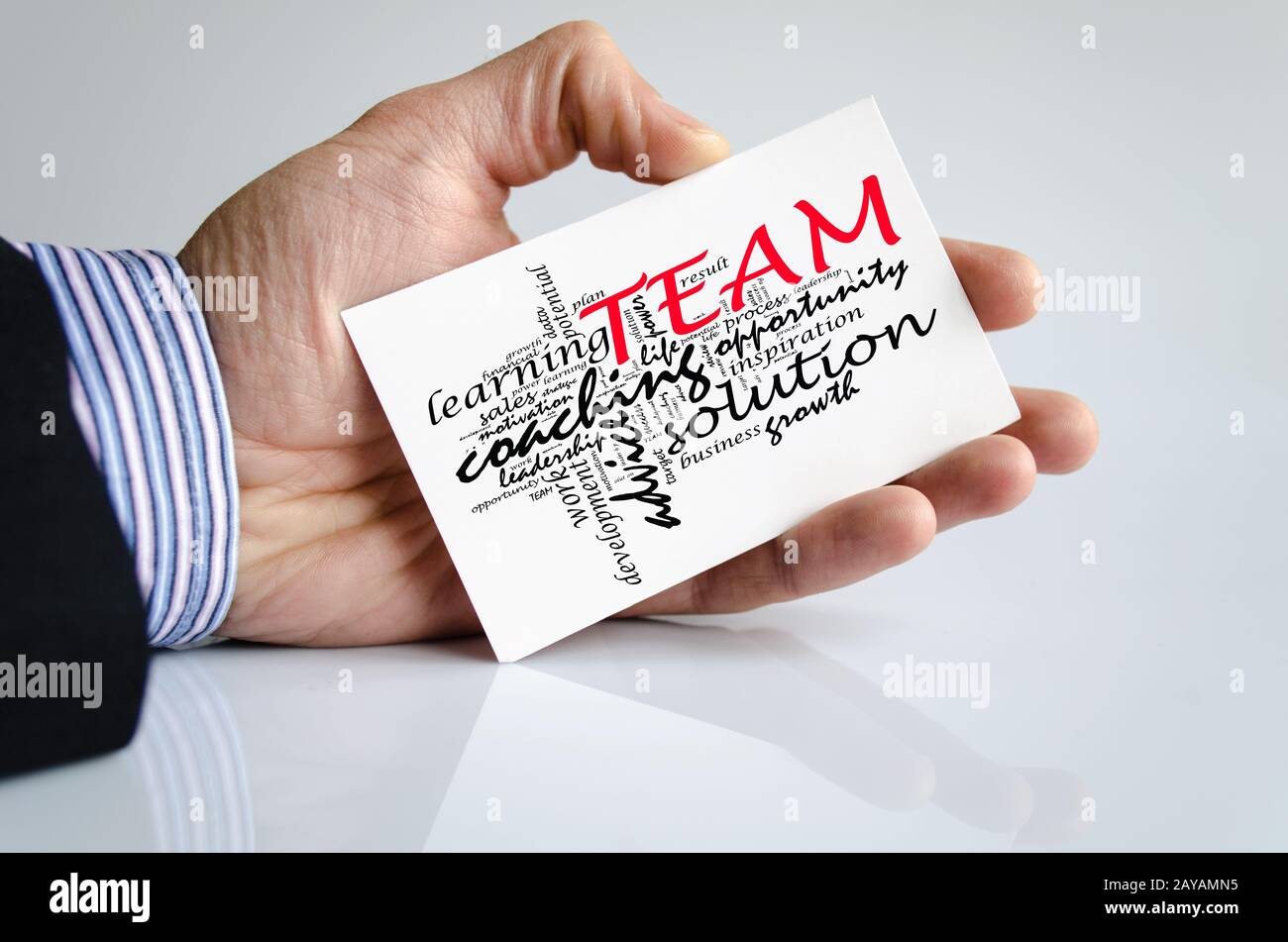 Team word cloud collage Stock Photo