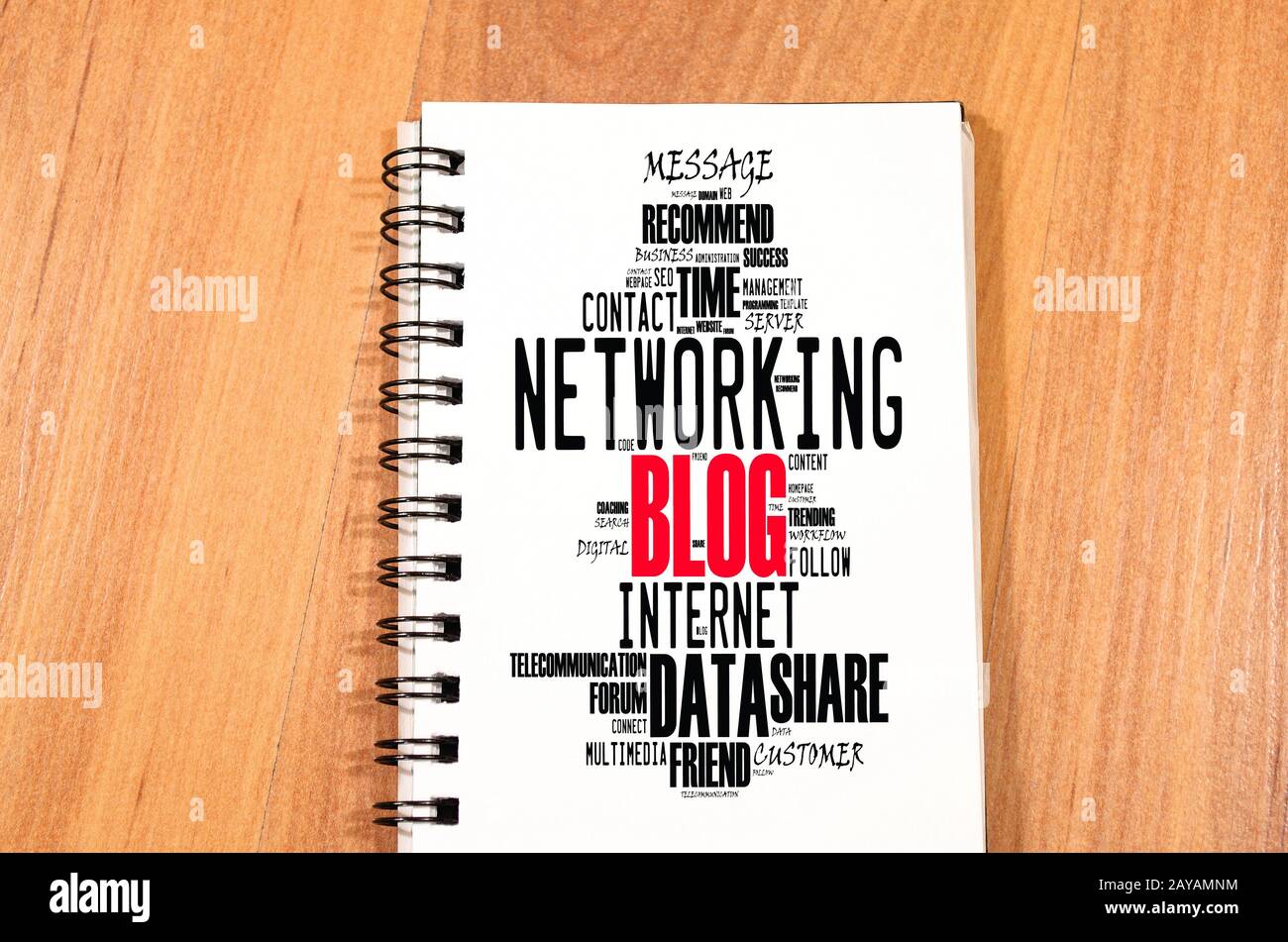 Blog word cloud collage Stock Photo