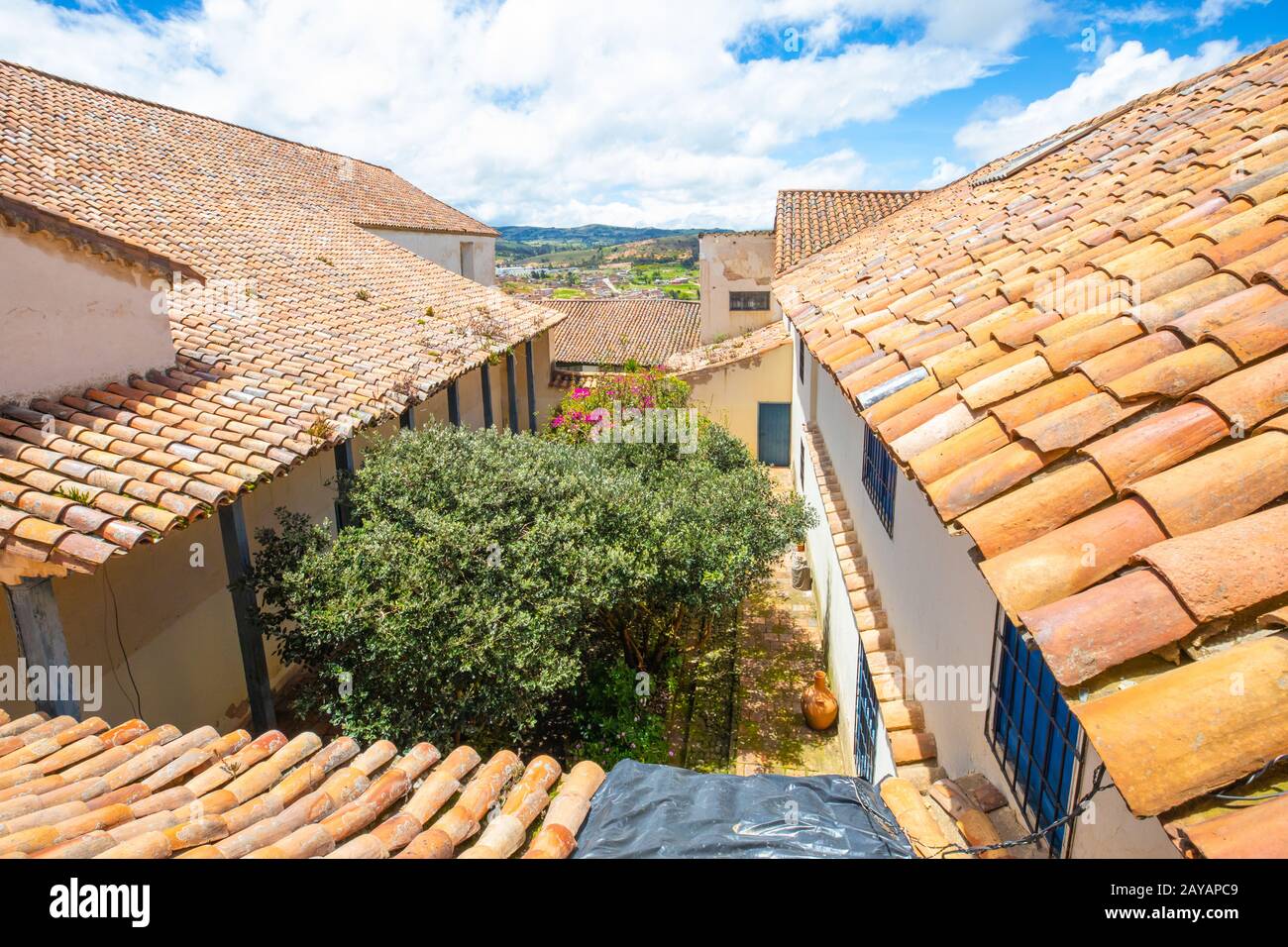 Tunja roofs of colonial houses Stock Photo