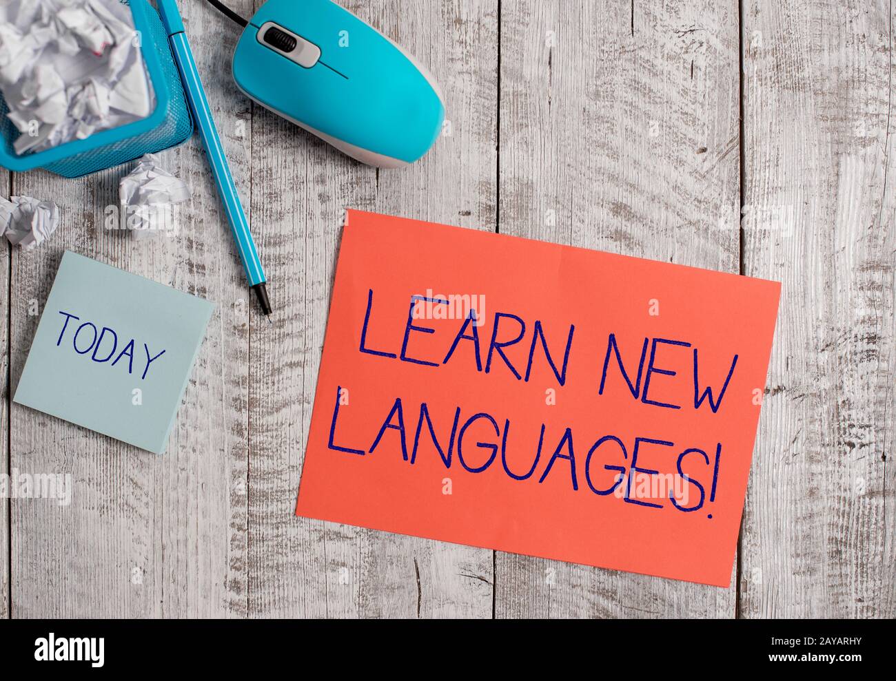 Word writing text Learn New Languages. Business concept for developing ability to communicate in foreign lang. Stock Photo