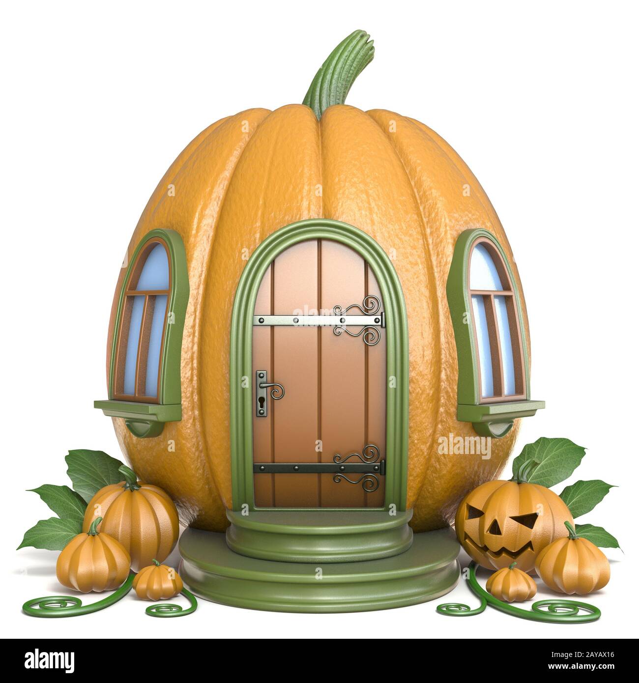 Halloween pumpkin house 3D Stock Photo - Alamy