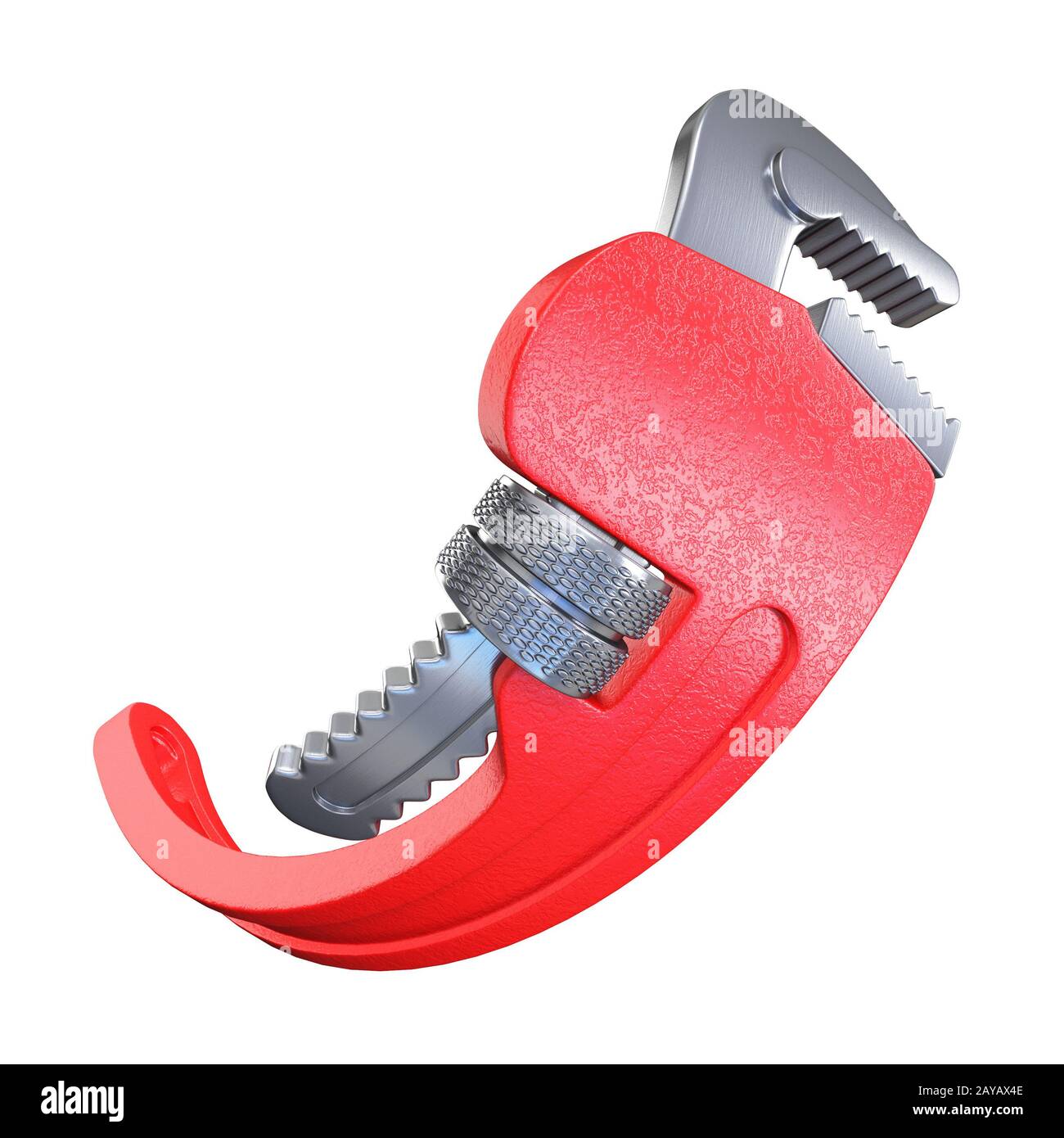 Impossible curved pipe wrench 3D Stock Photo