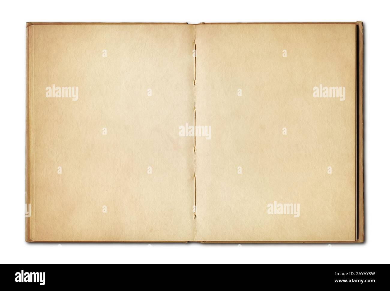 Vintage open book isolated on white background Stock Photo