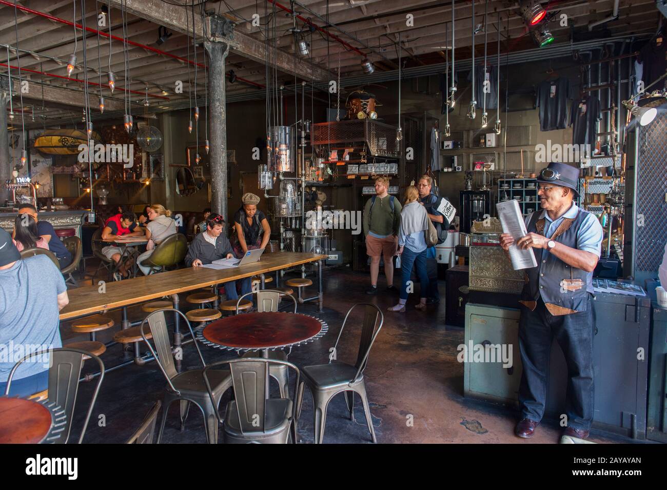 The Interior Of The Truth Coffee Shop With Vintage Decorations In
