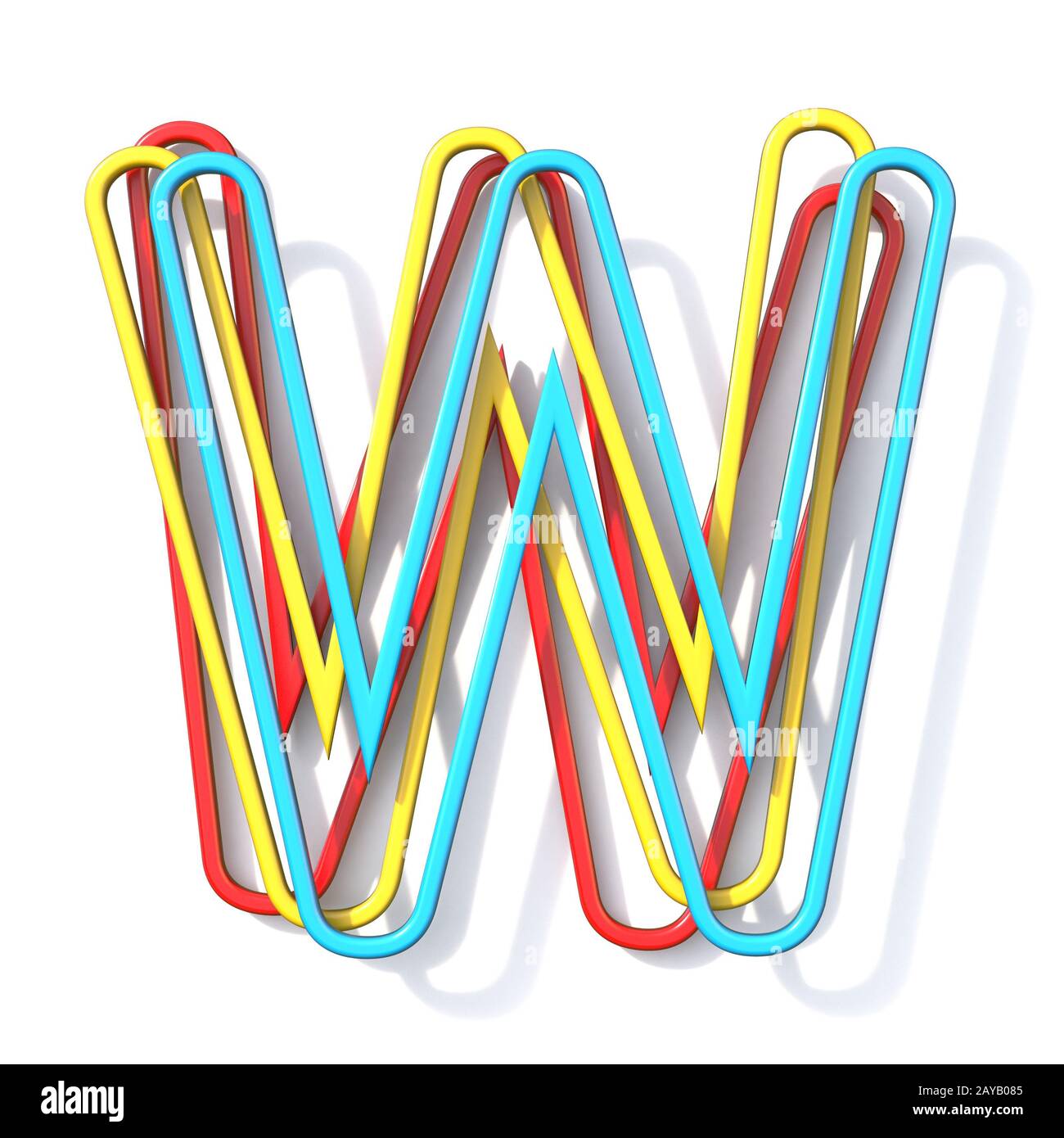Three basic color wire font Letter W 3D Stock Photo - Alamy