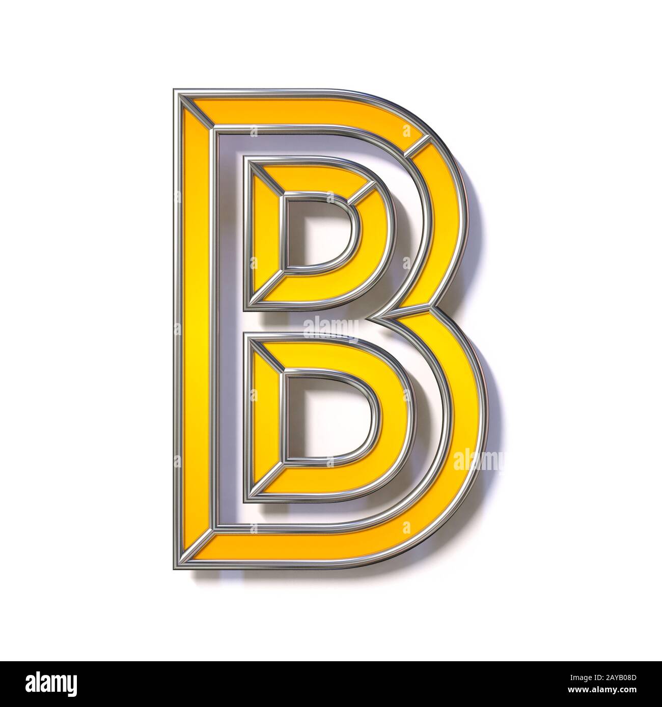 Orange metal wire font Letter B 3D Stock Photo - Alamy