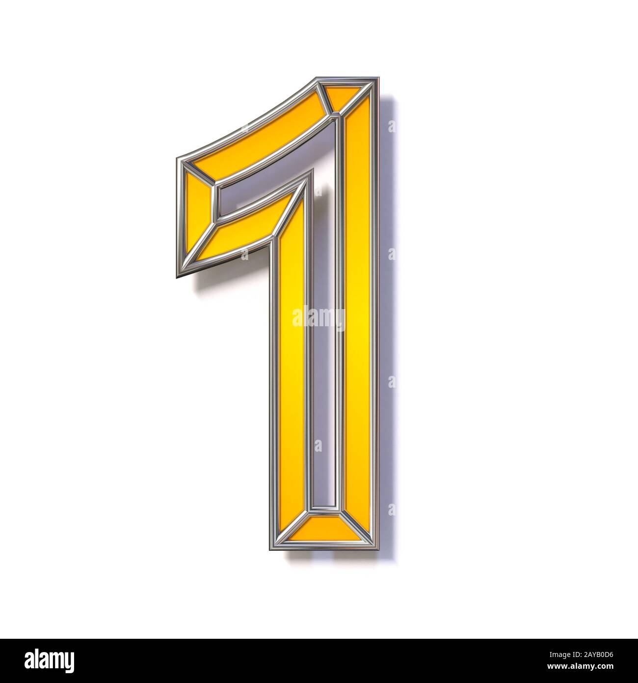 Orange metal wire font Number 1 ONE 3D Stock Photo - Alamy