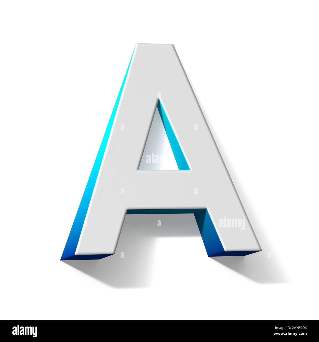 Blue gradient Letter A 3D Stock Photo