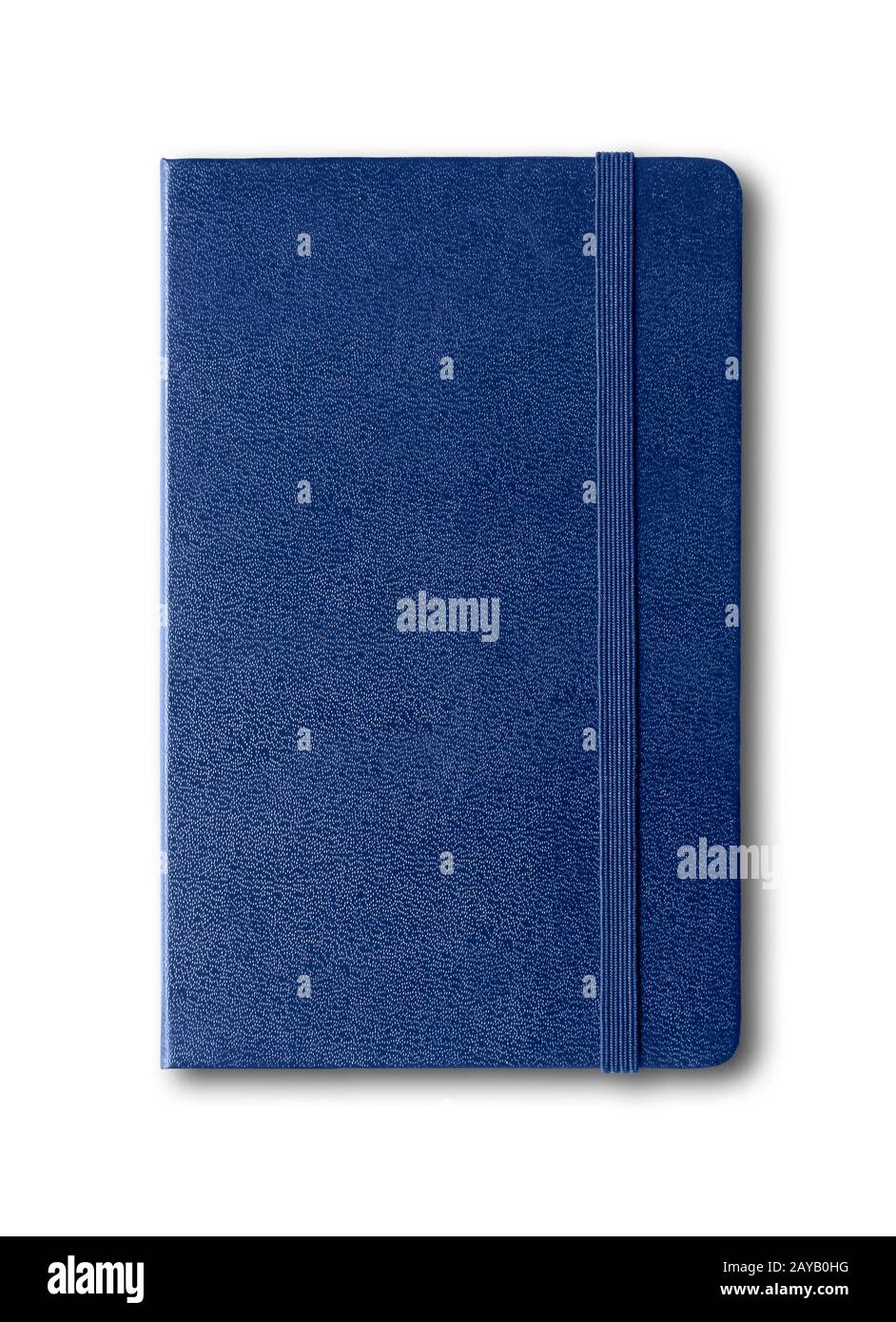 Marine blue closed notebook isolated on white Stock Photo