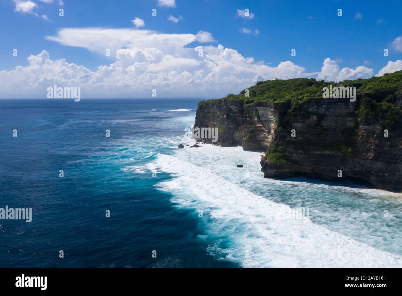 uluwatu cliff of bali island landscape Stock Photo