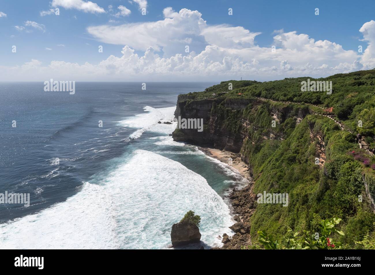 bali uluwatu cliff with blue sea Stock Photo