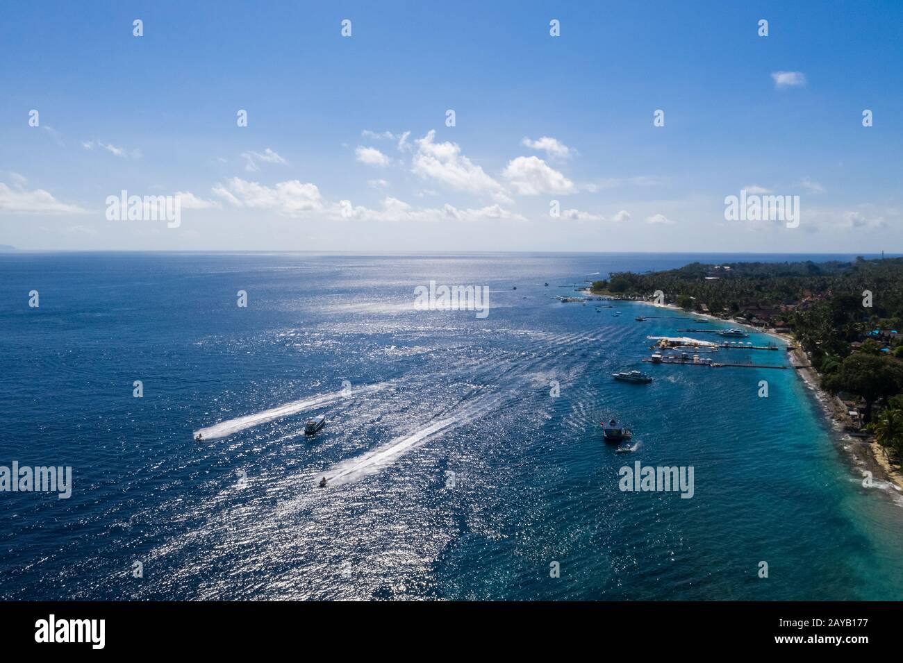 blue seascape in bali island Stock Photo