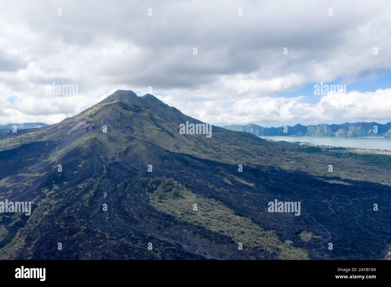 Mount Agung volcano closeup Stock Photo