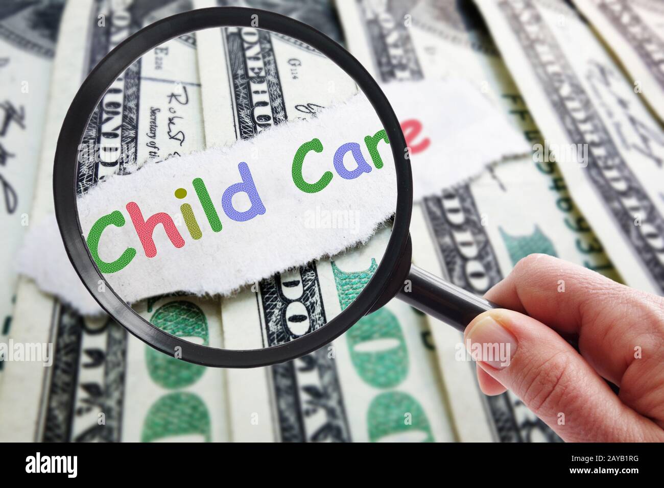 Finding affordable child care Stock Photo