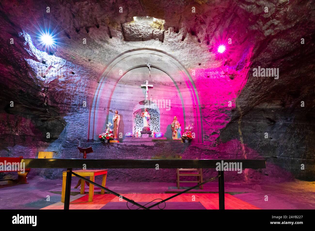 Colombia Zipaquira subterranean altar in the salt mine Stock Photo