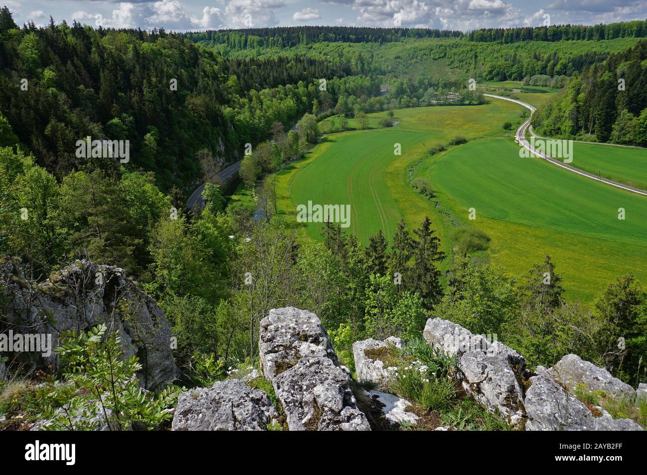 swabian alps, Lauchert-Valley Stock Photo