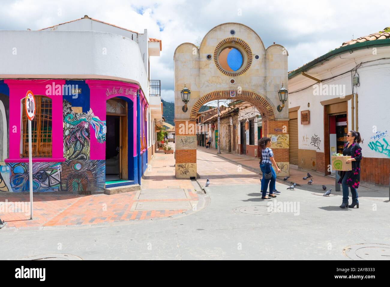 Colombia Chia one of the access gates to the historic center Stock Photo