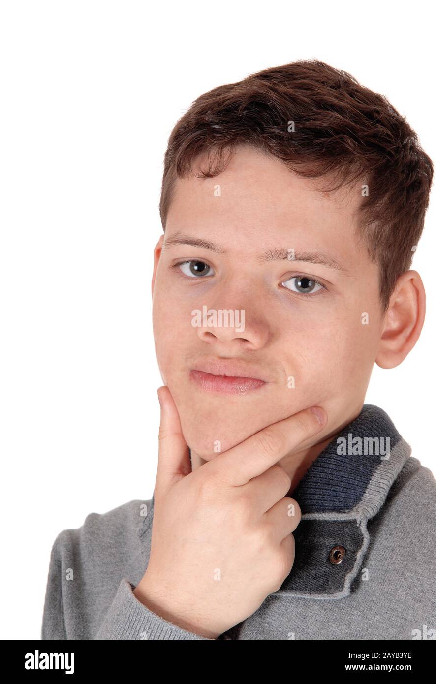 Close up portrait of a teenager boy Stock Photo - Alamy
