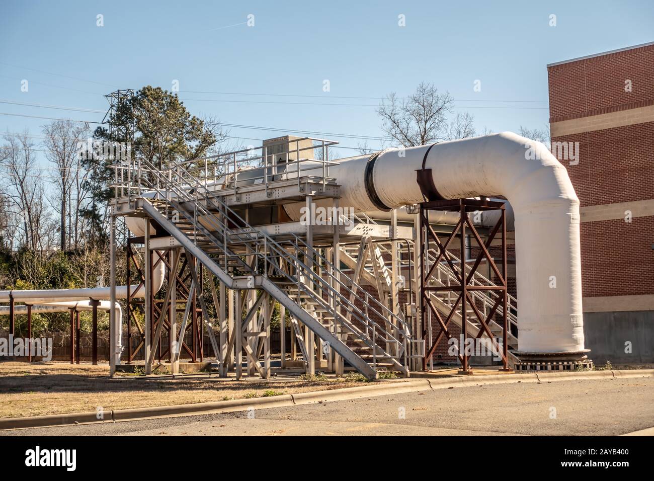 Large water pipe in a sewage treatment plant Stock Photo Alamy