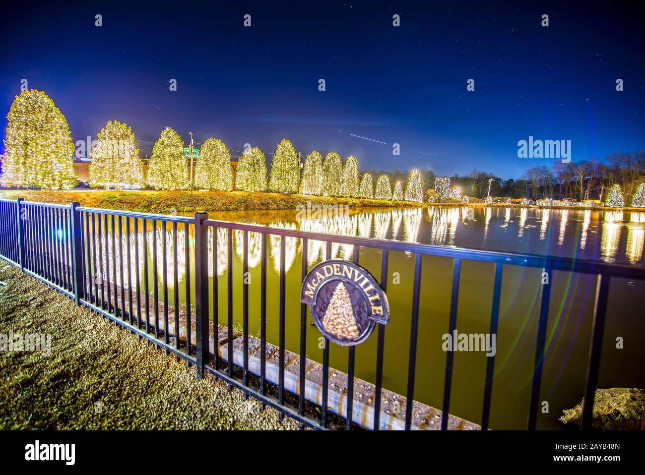 Outdoor christmas decorations at christmas town usa Stock Photo Alamy