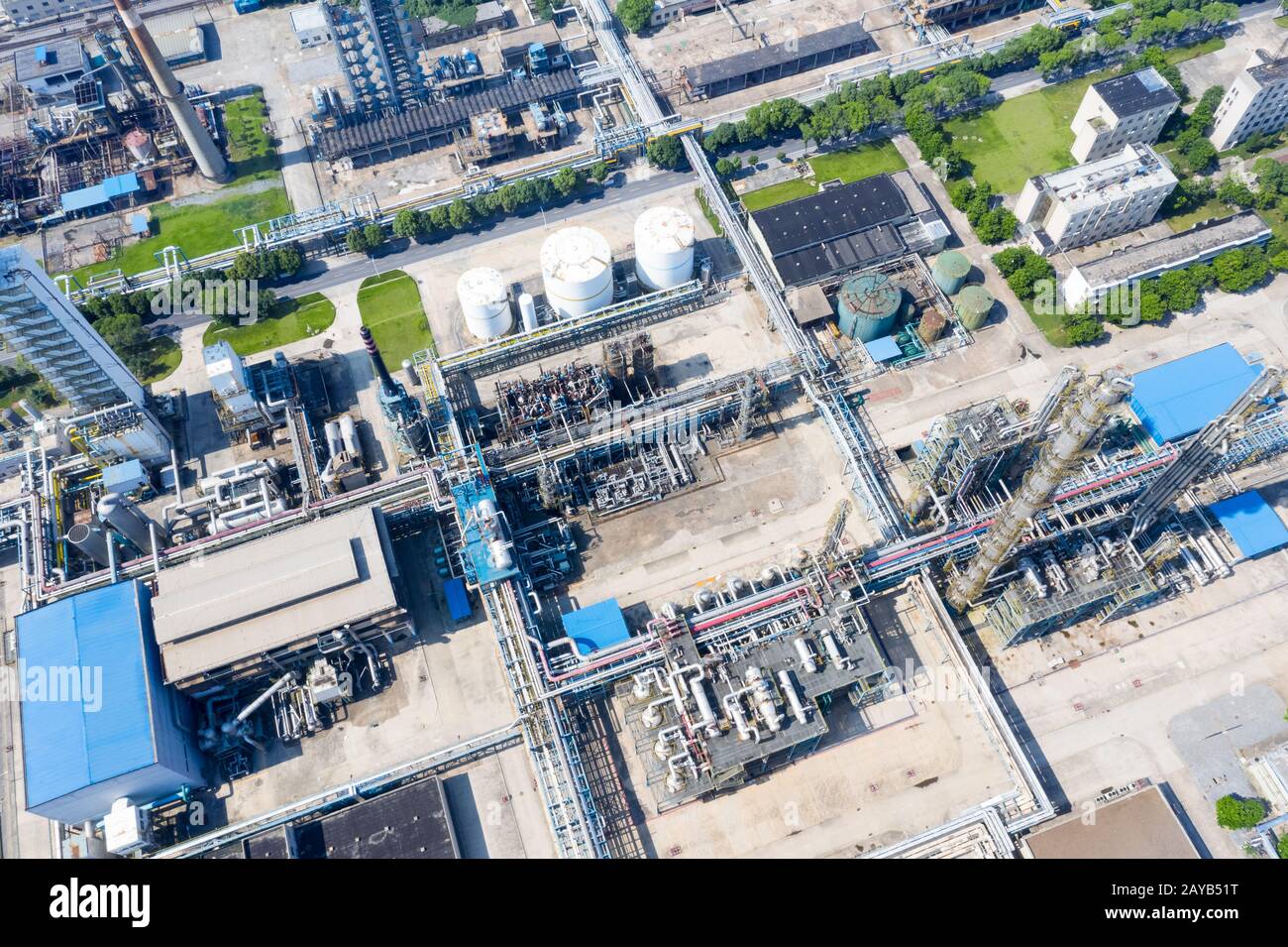 aerial view of petrochemical plant Stock Photo