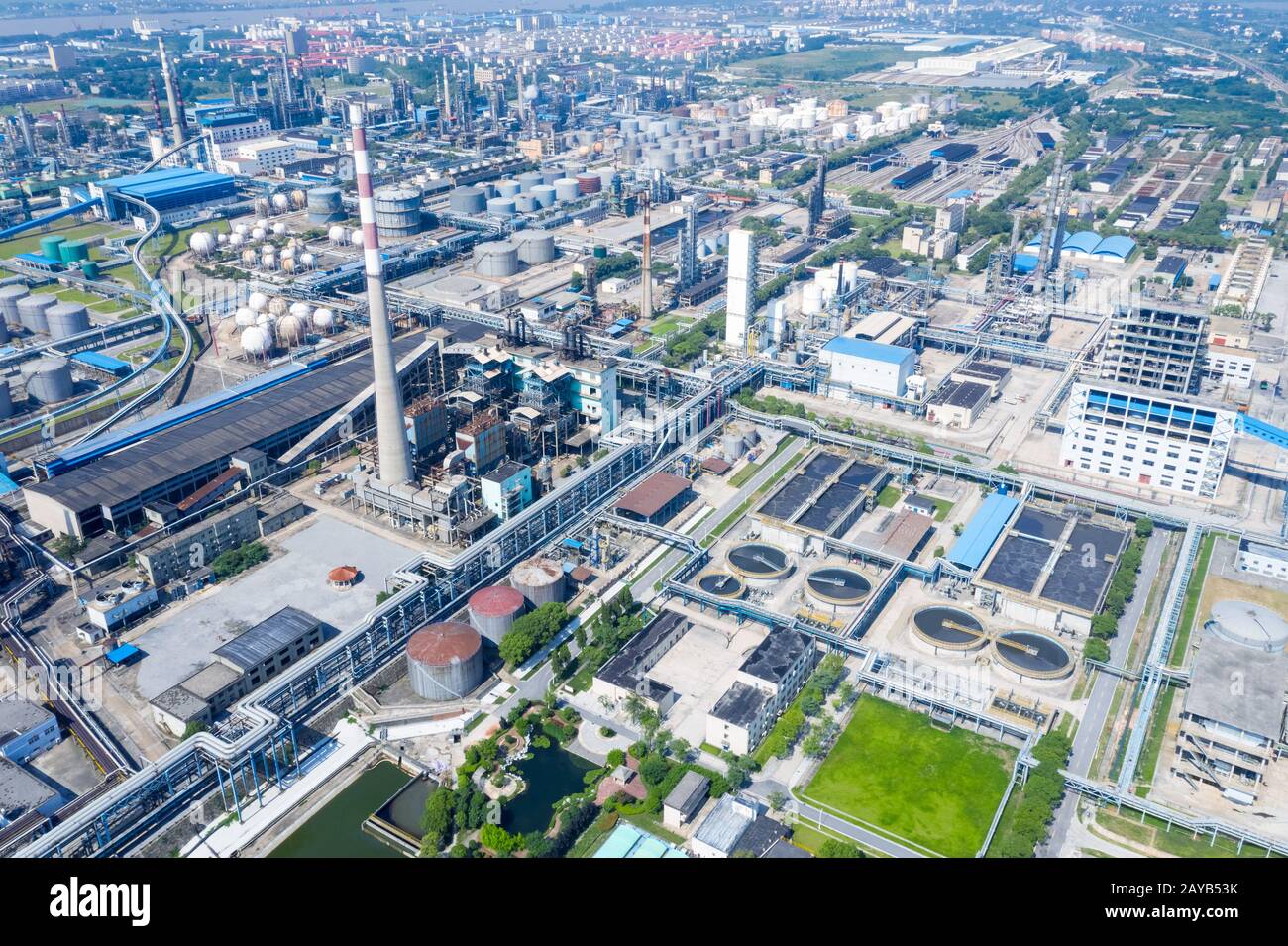Aerial View Industrial Refinery Chimney Hi Res Stock Photography And