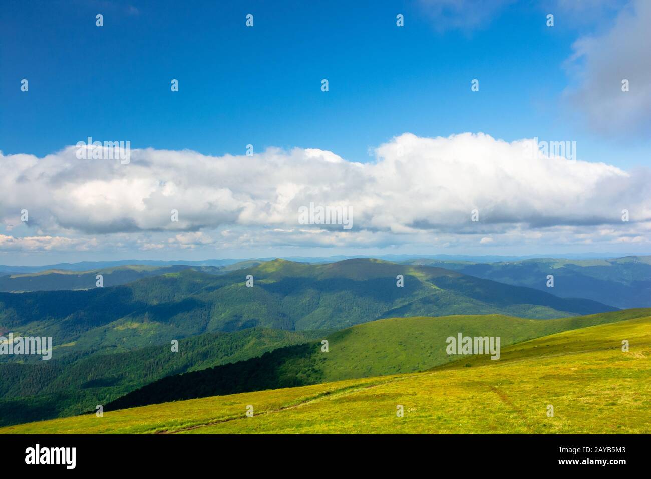 mountain landscape with clouds. beautiful summer scenery Stock Photo