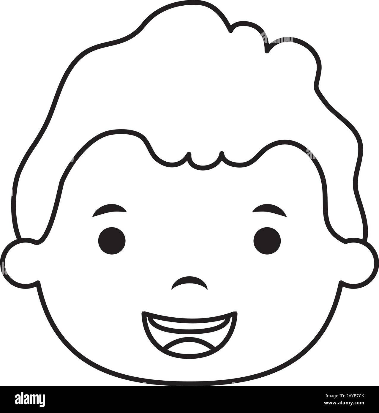 cute little boy head comic character Stock Vector Image & Art Alamy