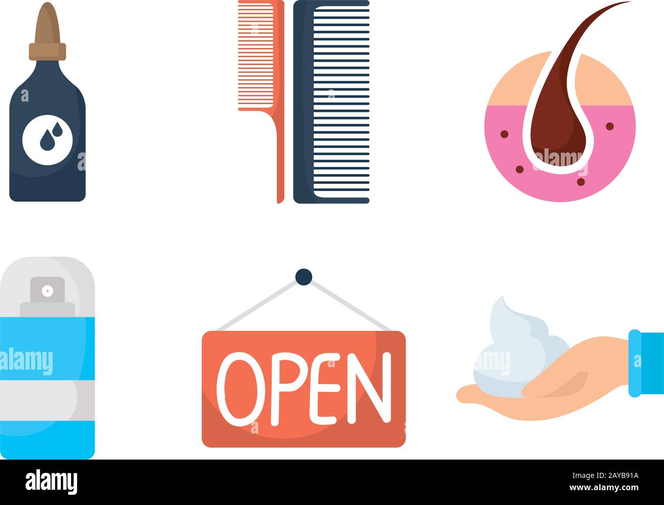 bundle of barber shop set icons Stock Vector Image & Art - Alamy